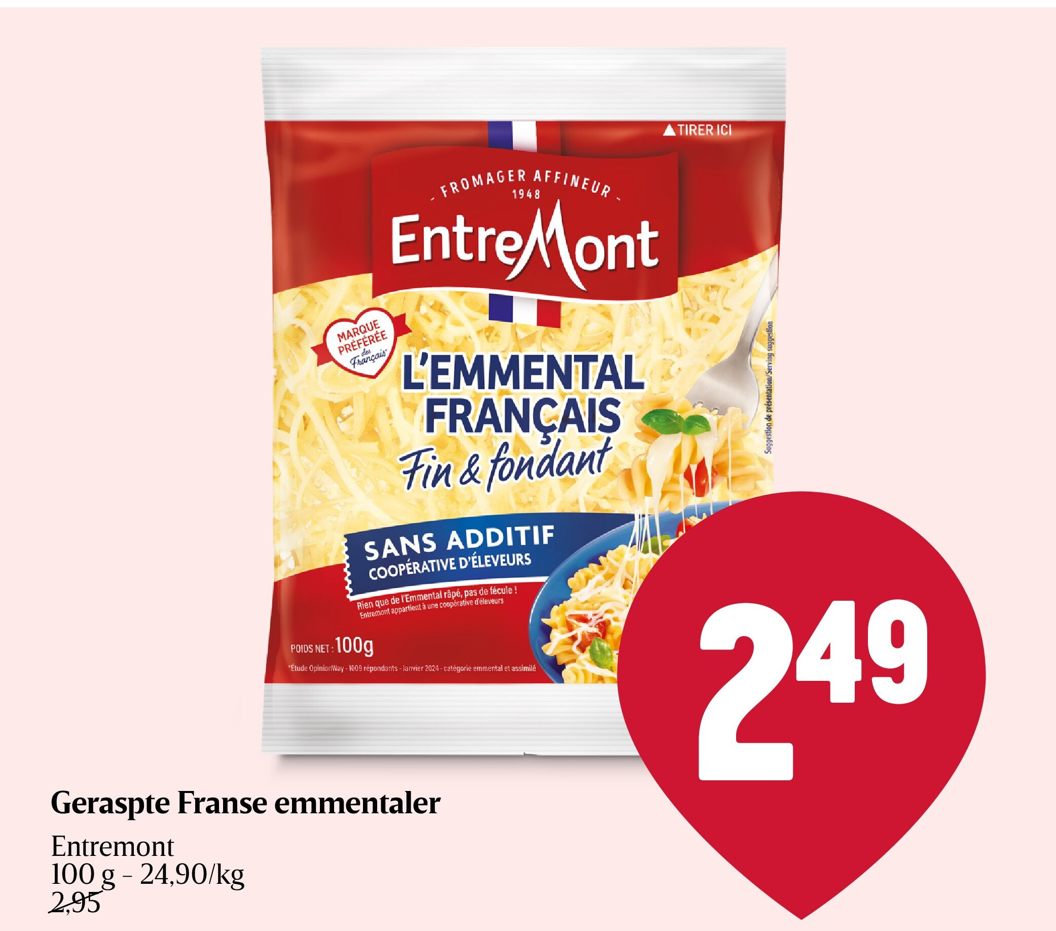 Geraspte Franse emmentaler