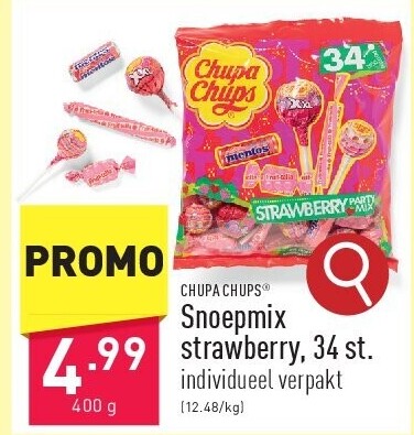 Snoepmix strawberry, 34 st.