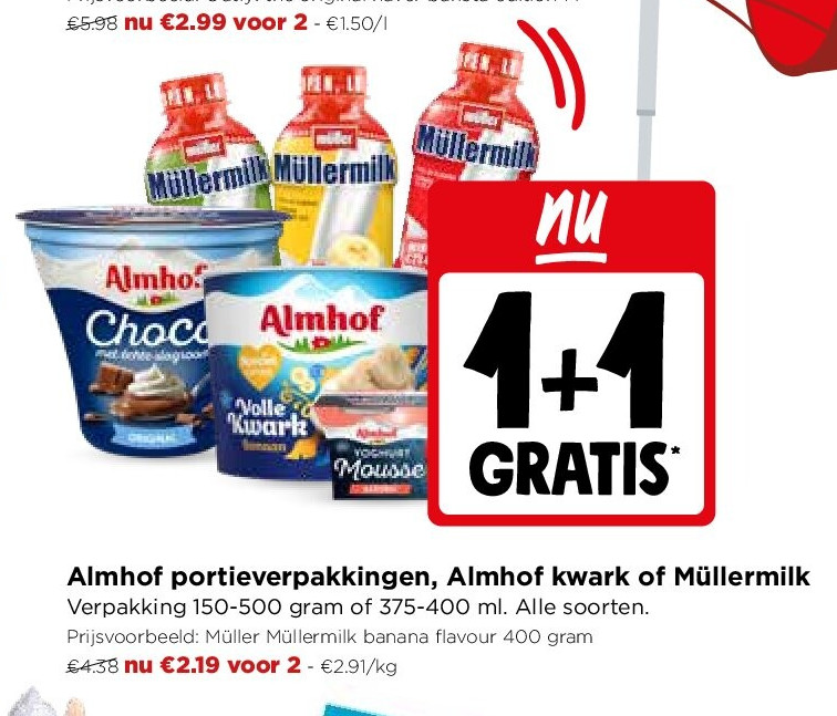 Almhof portieverpakkingen, Almhof kwark of Müllermilk