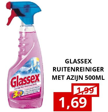 GLASSEX RUITENREINIGER MET AZIJN 500ML