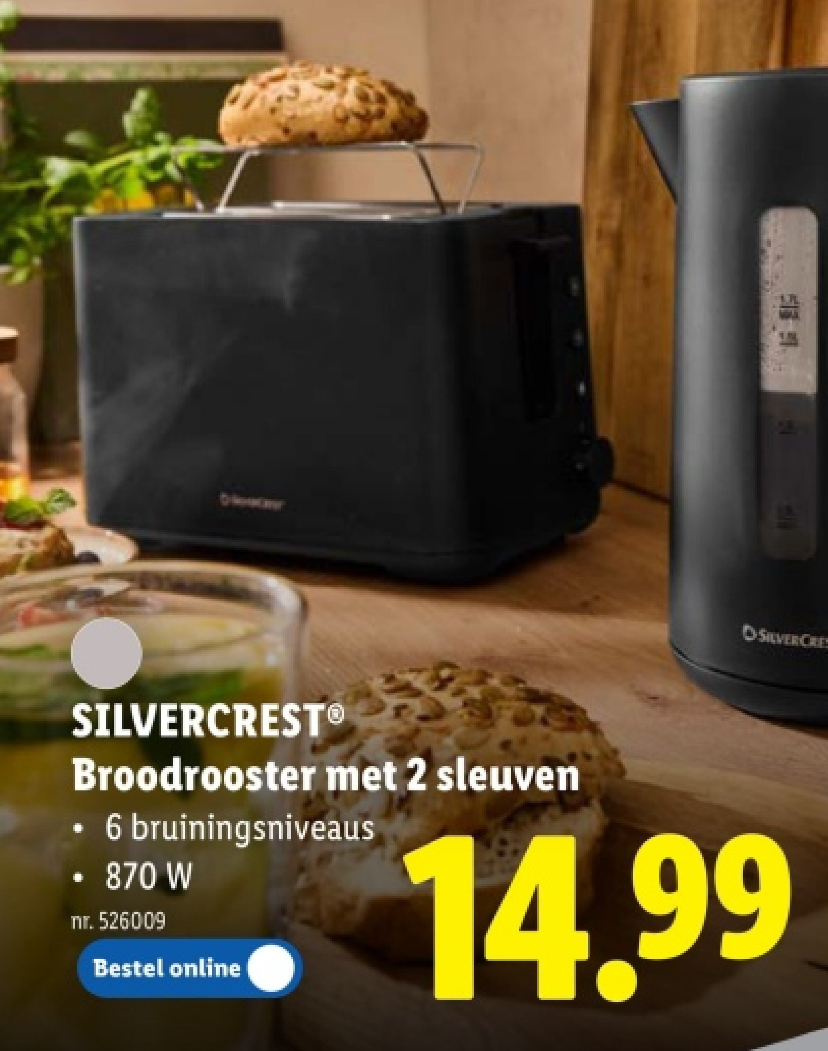 Broodrooster met 2 sleuven