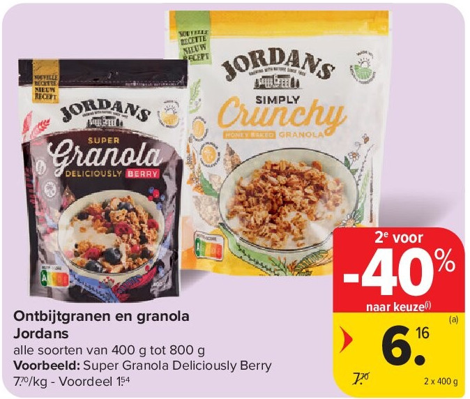 Ontbijtgranen en granola Jordans