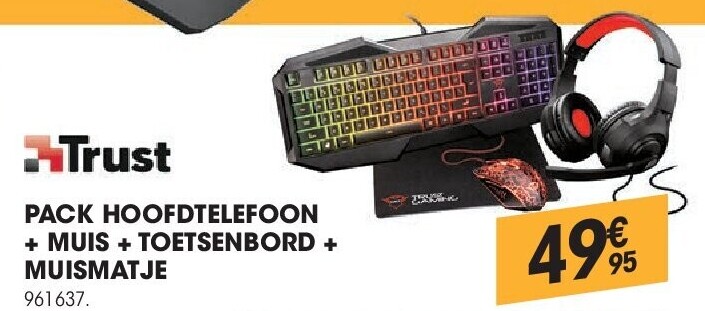 PACK HOOFDTELEFOON + MUIS + TOETSENBORD + MUISMATJE