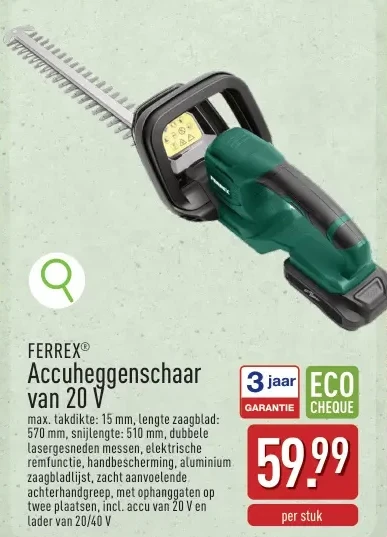Accuheggenschaar van 20 V