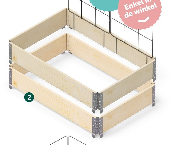 Moestuinbak zwart/naturel 120x80cm