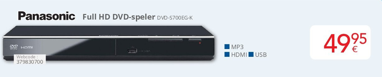 Panasonic Full HD DVD-speler DVD-S700EG-K