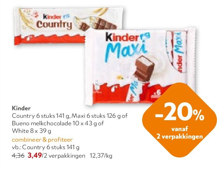 Kinder Country 6 stuks 141 g