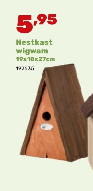 Nestkast wigwam 19x18x27cm