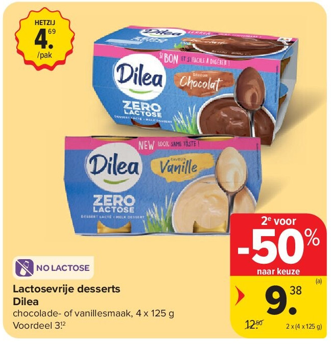 Lactosevrije desserts Dilea