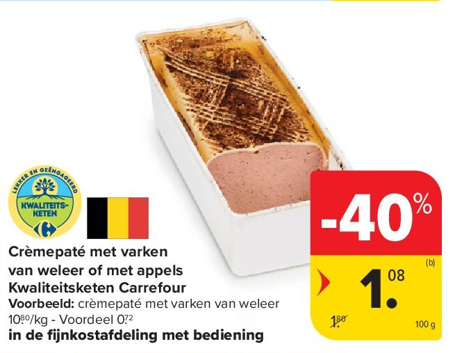 Crèmepaté met varken van weleer of met appels Kwaliteitsketen Carrefour