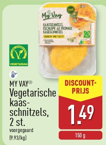 Vegetarische kaas­ schnitzels, 2st.