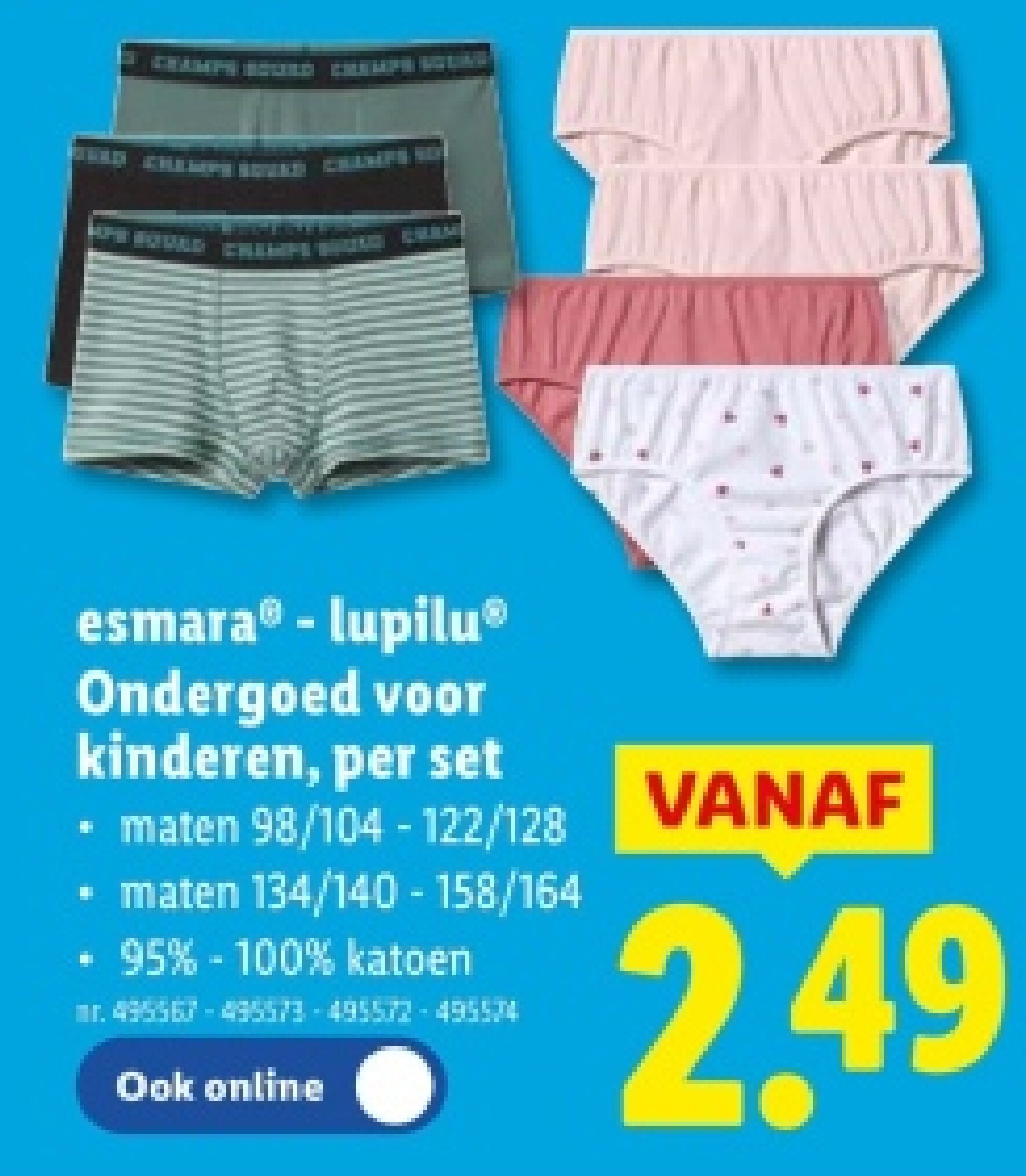 Ondergoed voor kinderen, per set