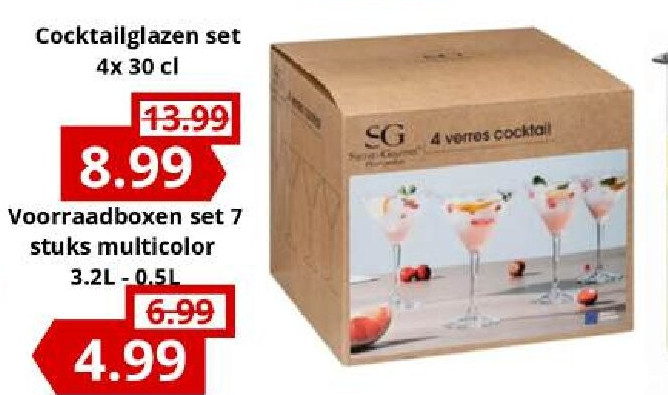Cocktailglazen set 4x 30 cl