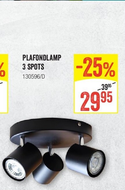 Plafondlamp 3 spots