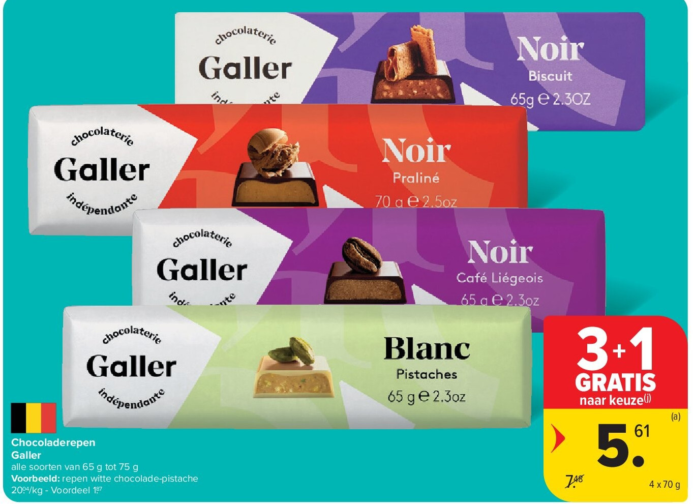 Chocoladerepen Galler