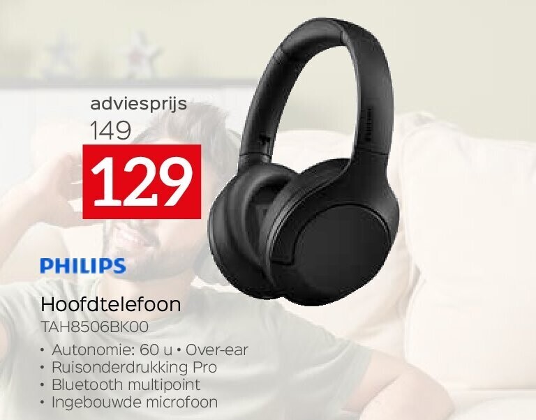 Phlips Hoofdtelefoon TAH8506BK00
