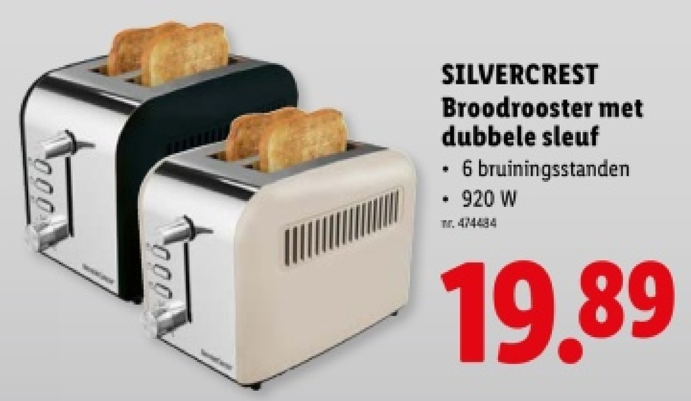 Broodrooster met dubbele sleuf