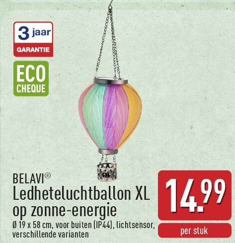 Ledheteluchtballon XL op zonne-energie