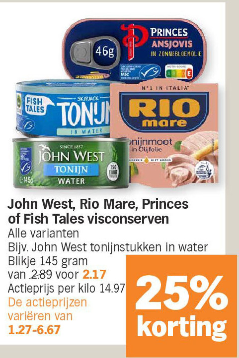 John West, Rio Mare, Princes of Fish Tales visconserven