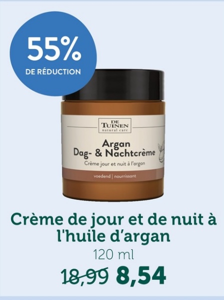 Crème de jour et de nuit à l'huile d'argan