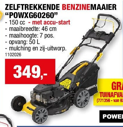 ZELFTREKKENDE BENZINEMAAIER “POWXG60260”