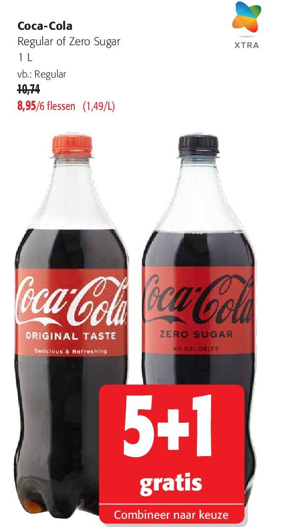 Coca-Cola Regular of Zero Sugar 1 L