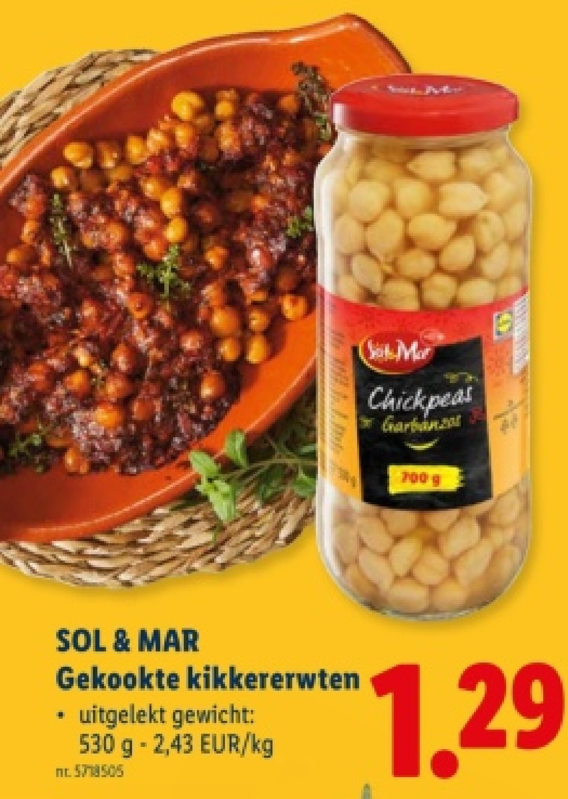 Gekookte kikkererwten