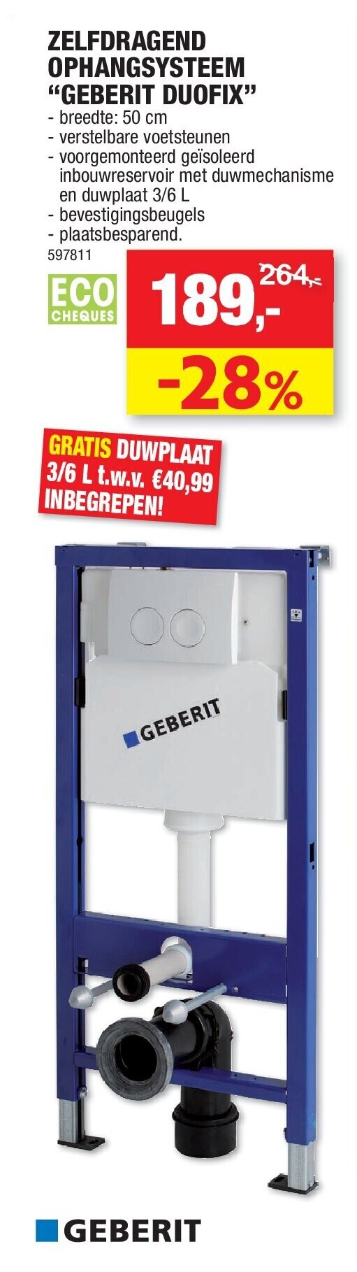 ZELFDRAGEND OPHANGSYSTEEM “GEBERIT DUOFIX”