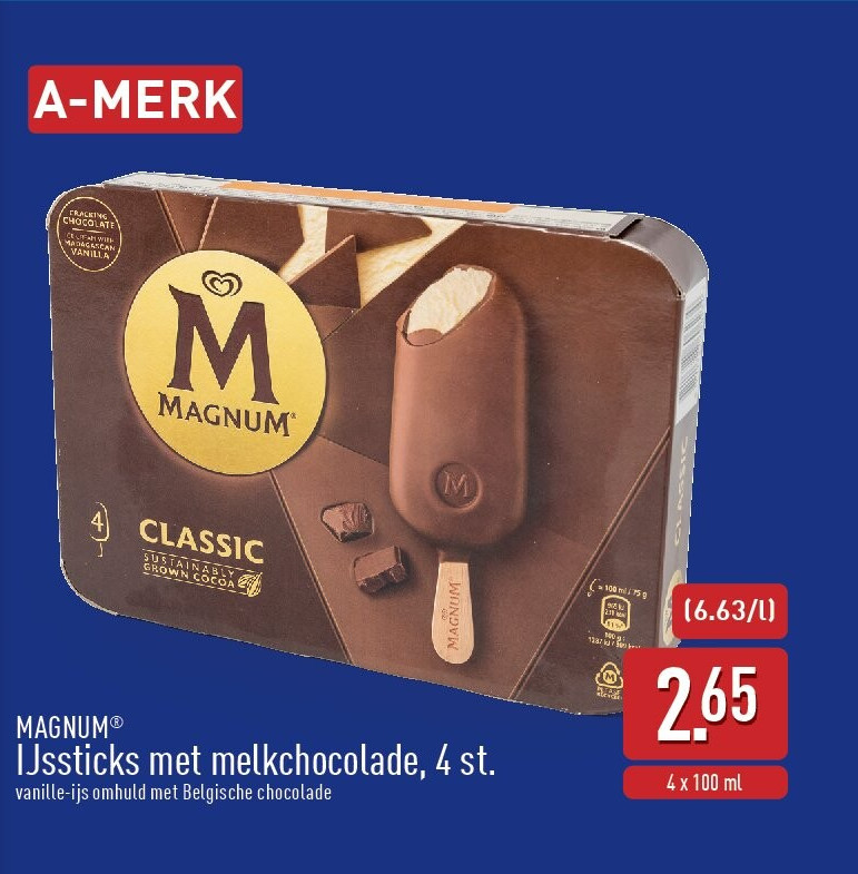 IJssticks met melkchocolade, 4st.