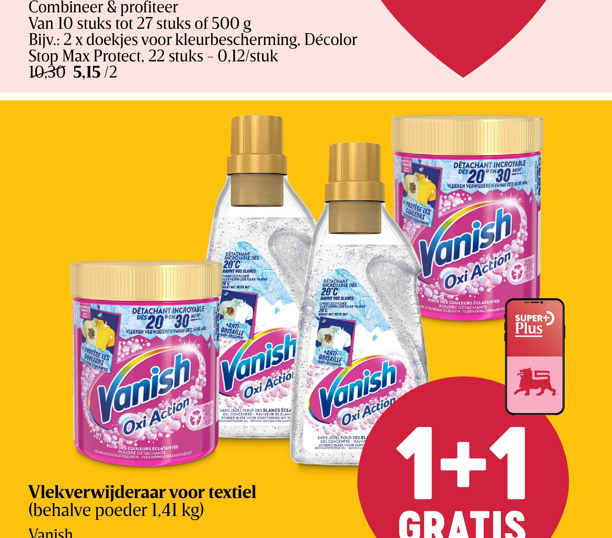 Vlekverwijderaar voor textiel