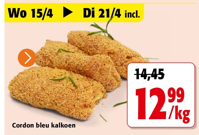 Cordon bleu kalkoen