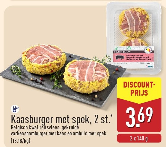 Kaasburger met spek, 2st.