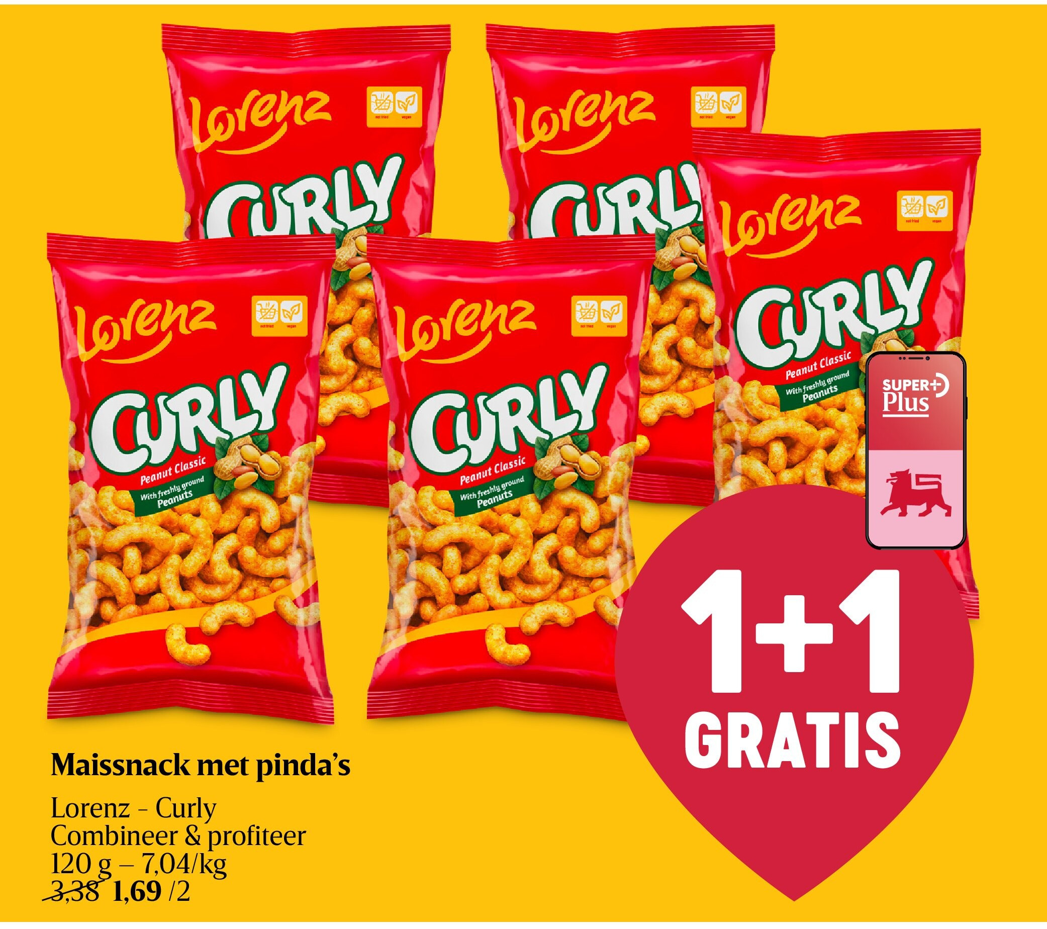 Maissnack met pinda’s