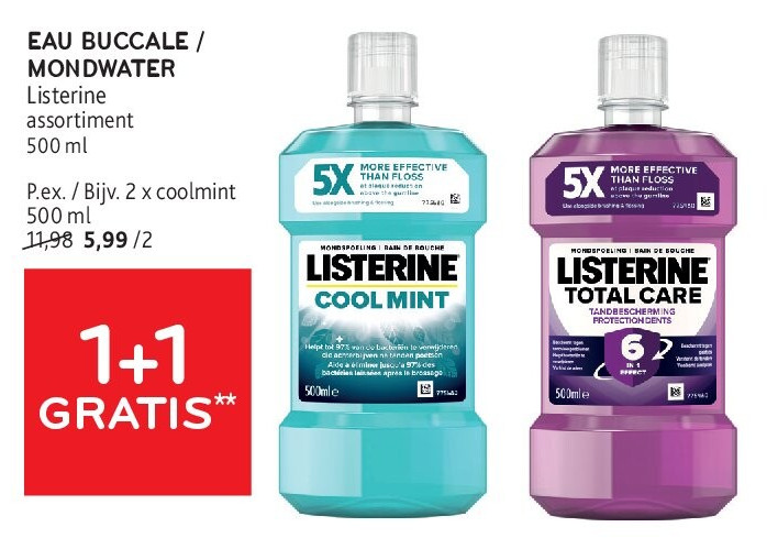 EAU BUCCALE / MONDWATER Listerine assortiment 500 ml