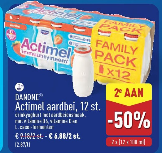 Actimel aardbei, 12st.