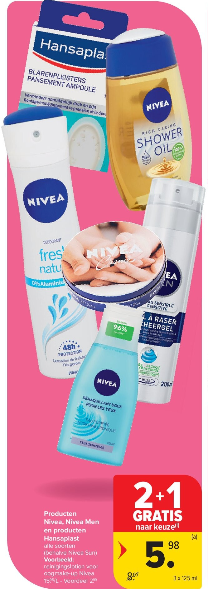 Producten Nivea, Nivea Men en producten Hansaplast