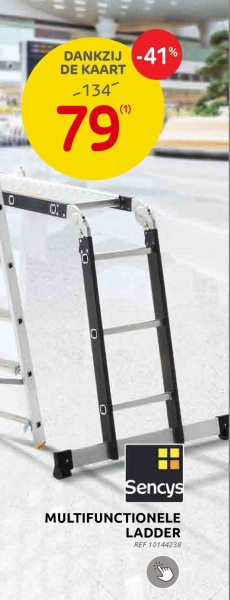 Sencys vouwladder 4x3 treden + platform