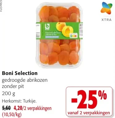 Boni Selection gedroogde abrikozen zonder pit 200 g