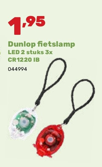 Dunlop fietslamp LED 2 stuks 3x CR1220 IB