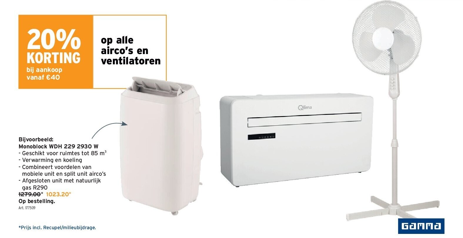 op alle airco’s en ventilatoren