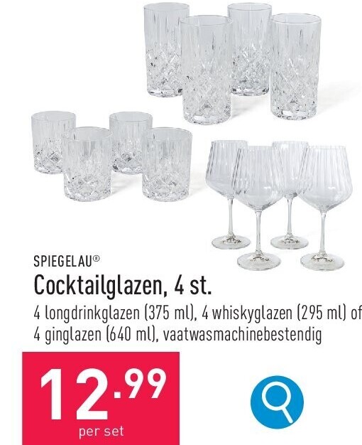 Cocktailglazen, 4 st.