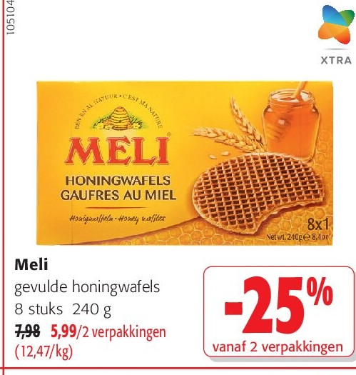Meli gevulde honingwafels 8 stuks 240 g
