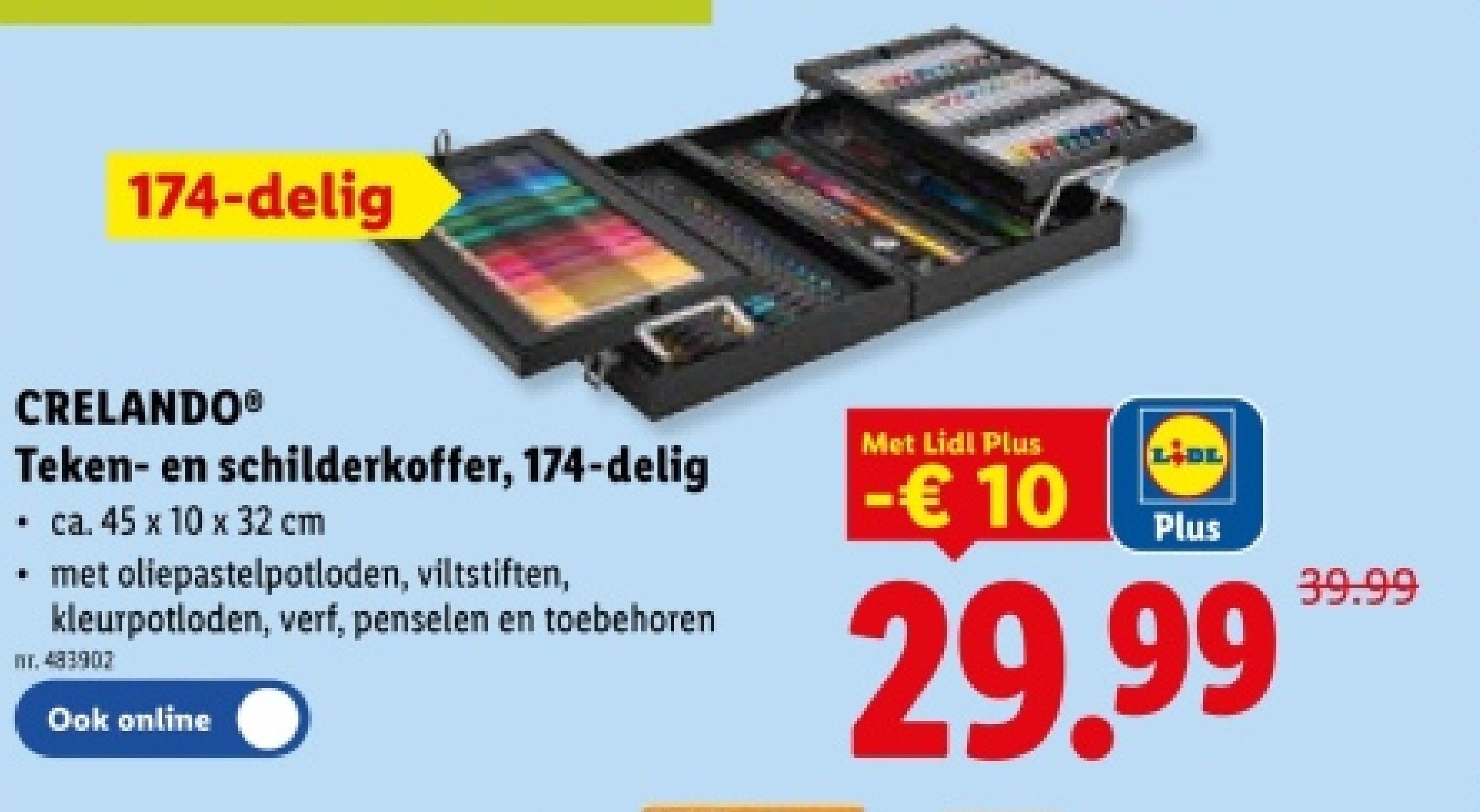 Teken- en schilderkoffer,174-delig