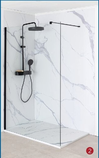 DOUCHEWAND "MILO" [ 1 ] TERRAZZO