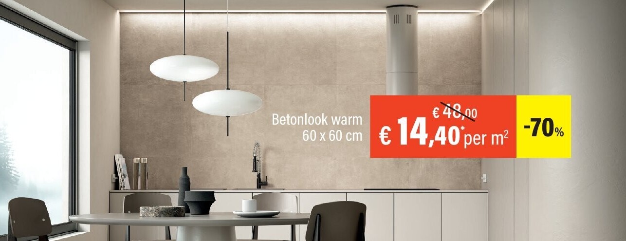 Betonlook warm 60 x 60 cm