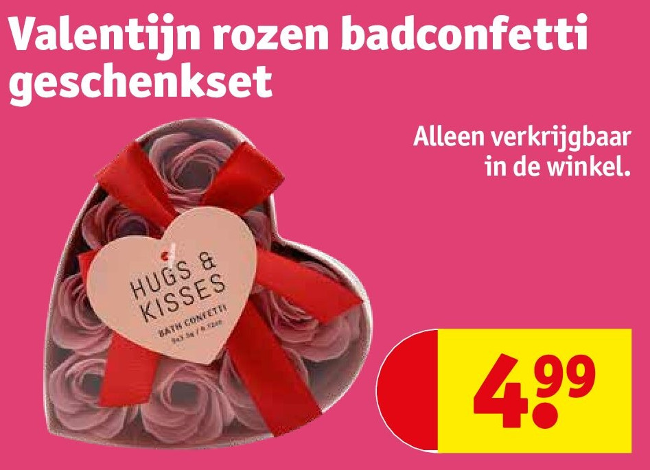 Valentijn rozen badconfetti geschenkset