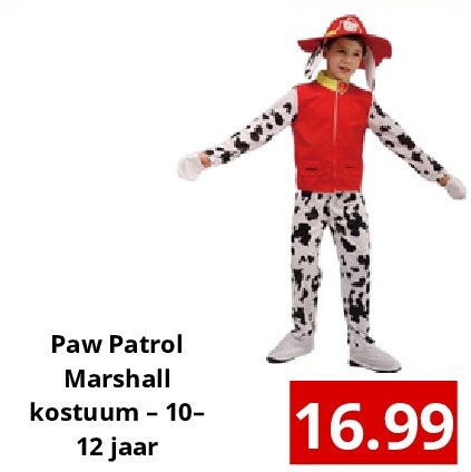 Paw Patrol Marshall kostuum – 10– 12 jaar