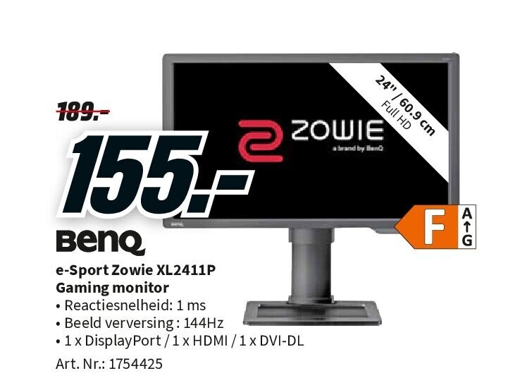 e-Sport Zowie XL2411P Gaming monitor
