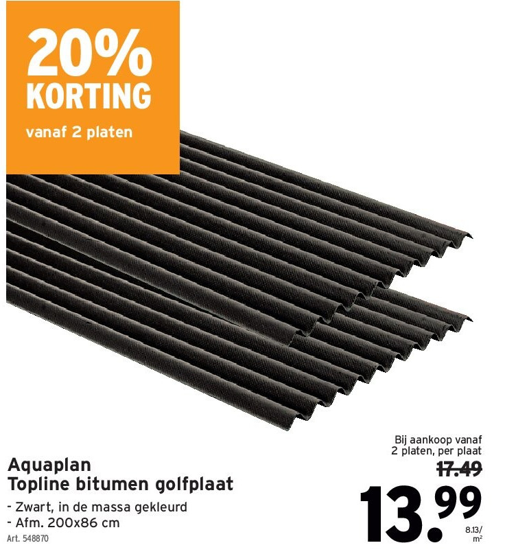Aquaplan Topline bitumen golfplaat