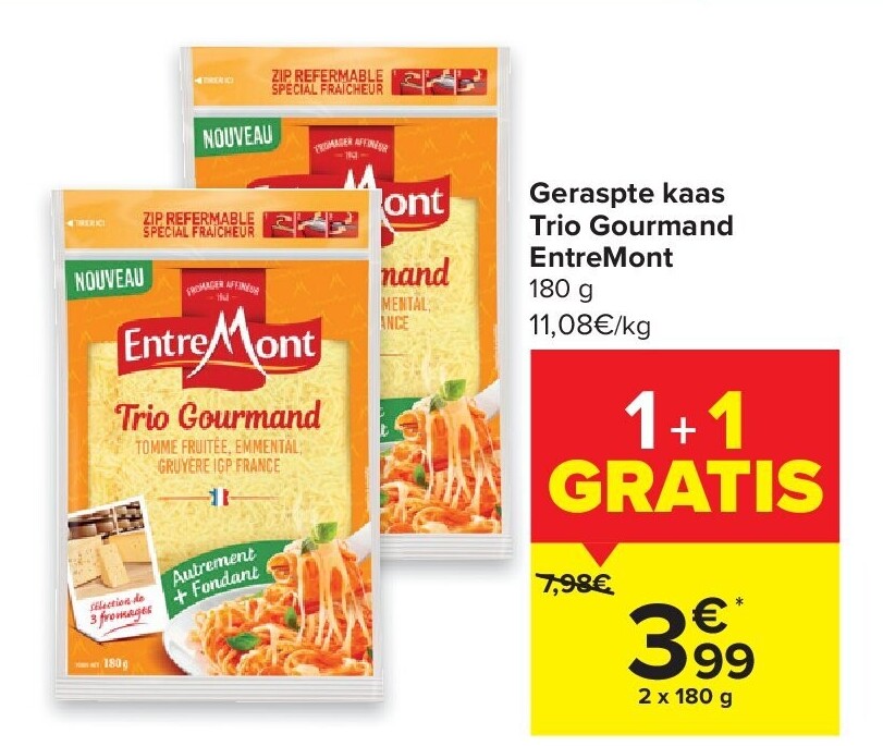 Geraspte kaas Trio Gourmand EntreMont
